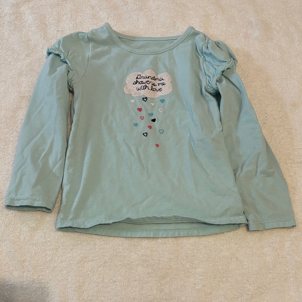 Koala Kids Light Blue Long Sleeve Top with Heart Cloud Motif